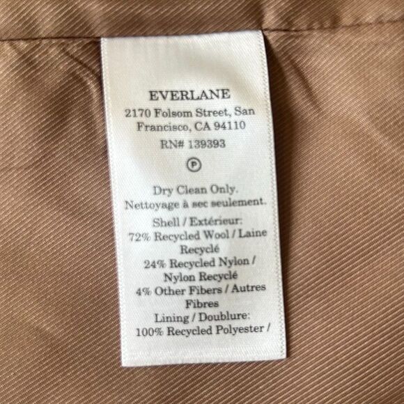 Everlane The Oversized Blazer in Camel Houndstooth, Wool Blend, Size 8 - Picture 11 of 11